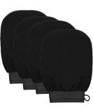 4 PCS Exfoliating Gloves Exfoliation Scrubbing Mitt Black Deep Body Exfoliating Glove Dead Skin Remover Shower Body Scrub Gloves for Women and Men Ingrown - Buy Online on SooperMarket.com