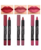 evpct 3Pcs Rub Red Chestnut Mauve Pink Matte Lipstick Lip Crayon Liner Pencil Pen Makeup Set DNM Matte Lipstick and Lip Liner Set 24 Hour Waterproof labiales mate 24 horas originales 13&15&16 3 Count (Pack of 1) 13&15&16 - Buy Online on SooperMarket.com