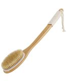 Saunnihen back brush bathing brush shower 43cm bamboo shower brush with long curved stem natural bristle body brush long shower dry brush for peel remove dead skin cellulite - Buy Online on SooperMarket.com