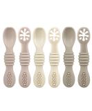 Pandaear Silicon Babyl Open Learning spoon BLW spoons 6 pieces of soft dining spoon baby spoon porridge from 4 6 months to eat yourself bpa free Breit open baby spoon self feeding - Buy Online on SooperMarket.com
