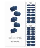 ohora Semi Cured Gel Nail Strips (N Cream Indigo) - Works with Any Nail Lamps Salon-Quality Long Lasting Easy to Apply & Remove - Includes 2 Prep Pads Nail File & Wooden Stick - Blue - Buy Online on SooperMarket.com