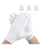 3 Pairs White Cotton Gloves for Dry Hands - Premium Moisturizing Gloves for Eczema & Overnight Use | Unisex Hand Protection for Jewelry & Coin Handling - Buy Online on SooperMarket.com