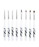 8 Pieces Gel Nail Brush Set - Acrylic & UV Gel Nail Art Brushes for Painting & Manicure - Professional Nail Design Accessories - Buy Online on SooperMarket.com