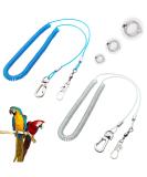 Vogelleine parrot dish leash parrot anti bite bird dishes 5m parrot foot chain adjustable parrot training rope bird dishes (2 pieces) (blue and white) - Buy Online on SooperMarket.com