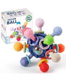 KMMIFF FOOTE BAY Silicone BPA-Free Teether Ball - Soft Dental Aid for Babies 3 Months+ | Relax & Stimulate with Safe Baby Toys in Dark Blue - Buy Online on SooperMarket.com