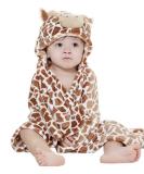 Gneliwm Baby Hooded Blanket Swaddle Wrap | Soft Plush Bath Towel for Newborns, Infants, and Toddlers - Brown - Buy Online on SooperMarket.com
