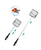 Small Pond Fishing Net with Telescopic Handle - Stainless Steel Aquarium Fish Net for Cleaning and Catching Tiny Fish and Shrimp - Black Square Net - Buy Online on SooperMarket.com