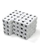 WangLaap 104 Pcs Silicone Letter Beads  12mm Square Letter Beads  Silicone Beads for Keychain Making  Alphabet Silicone Beads for Bracelet Making (104) - Buy Online on SooperMarket.com