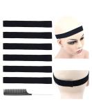 6 Pcs Black Lace Melting Bands for Lace Frontal Laying - 1 Inch Elastic Wig Headbands - Buy Online on SooperMarket.com