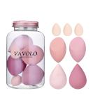 7 Pcs Multi-color Makeup Sponge Set for Flawless Foundation Blending - A-Pink - Buy Online on SooperMarket.com