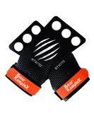 Bear complex 3 -hole carbon hand grips for gymnastics crossfit pull -ups & weight lifting - pull -up grips for more comfort & perfect hold - ideal hand protection in front of cracks - ladies & men orange carbon large 4.80 " - 5" - Buy Online on SooperMarket.com