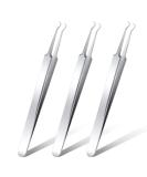 3 Pieces Blackhead Tweezer Stainless Steel Pimple Tweezers Extractor Tool for Remove Blackhead Zit Whitehead Pimple Bend Curved Tweezer Skin Blackhead Remover Tools Silver - Buy Online on SooperMarket.com