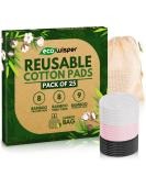 Reusable Makeup Remover Pads 25 PCS Bamboo Wipes - Reusable Cotton Pads with Washable Laundry Bag - Zero Waste Cotton Wool Pads - Eco Friendly Gifts - Soft & Gentle Makeup Wipes For All Skin Types - Buy Online on SooperMarket.com