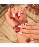 Vatocu Christmas Snowflakes Glitter False Nails - 24pcs Long Xmas Press on Nails for Women and Girls - Buy Online on SooperMarket.com