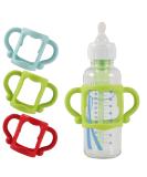 (3-Pack) Bottle Handles for Dr Brown Narrow Baby Bottles with Easy Grip Handles to Hold Their Own Bottle - BPA-Free Soft Silicone - Red Green and Blue Blue Green Red Style A - Buy Online on SooperMarket.com