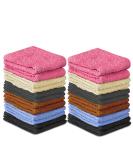 QUBA LINEN Wash Cloth Set - Pack of 24 100% Cotton - Flannel Face Cloths Highly Absorbent and Soft Feel Fingertip Towels (12x12 Pack of 24) - Buy Online on SooperMarket.com