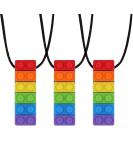 Premium You & Lemon 3-Piece Chewing Necklace Set | Silicone Teething Toys for Autism & ADHD - Rainbow Cubes for Boys & Girls - International Shipping Available - Buy Online on SooperMarket.com