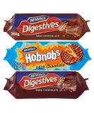 Hobnobs Milk Chocolate Biscuits 262g With Dark Chocolate Digestive Biscuits 266g & Milk Chocolate Digestive Biscuits 266g - Bundle Consisting of Mixed McVitie's x3 Pack - Buy Online on SooperMarket.com