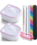 Borogo Nail Soaking Bowl Set for Gel Polish Removal and Manicure - Includes Brush, Pusher, Peeler, File, and Buffer Block - Buy Online on SooperMarket.com
