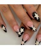 French Tip Press on Nails - White Stars Design, Almond Shape, 24pc Fake Nails for Women - Buy Online on SooperMarket.com