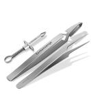 Professional Stainless Steel Tick Pliers & Tweezers Set of 3 | International Shipping Available - Buy Online on SooperMarket.com