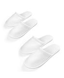 AQUEENLY Spa Slippers, 24 Pairs Velvet Closed Toe Disposable Slippers Fit Size for Men and Women for Hotel Home Guest Used, White Non-Slip Slippers - Buy Online on SooperMarket.com