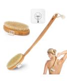 Bathing brush with a long stem back brush removable long handle 2x brush head body brush for removing showering scrubber natural bristle clean for body - Buy Online on SooperMarket.com