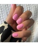 Rose Pink Square Press-on Nails - Full Cover Short Fake Nails for Women & Girls | Glossy Acrylic Design - Barbie Powder - Manicure Art Decor - Buy Online on SooperMarket.com