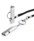 Noopel Emergency Whistles Lifeguard Safety Whistle with Lanyard and Keychain for Outdoor Camping Hiking Boating Hunting Fishing Kayak Kids Rescue Signaling Loud Survival Whistle 2 Pack Silver - Buy Online on SooperMarket.com
