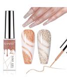 Supwee Champagne Reflective Gel Liner - Holographic Nail Art Glitter Gel for Fine Line Painting - 10ml - Buy Online on SooperMarket.com