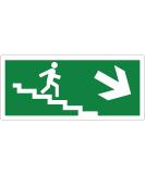 pubblimania Emergency exit PVC robust for indoor and outdoor use (29 x 13 cm) (stairs right exit) ladders indicator right exit - Buy Online on SooperMarket.com
