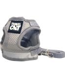 Travel Cat Harness and Leash Set - Adjustable Comfort Fit Mesh Vest Harnesses with Reflective Strap - Snug Fit Harness for Cats Kitten for Outdoor Walking Grey Large (Chest 16-19 inch) Grey L - Buy Online on SooperMarket.com