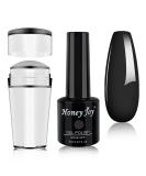 French Silicone Nail Art Stamping Kit with Black Gel Polish - HJ-NAT074-Gel-Black Set - Buy Online on SooperMarket.com