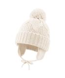 Pesaat Knitted Baby Winter Beanie Earflap Warm Hat for Infant Toddler Boys Girls Fleece Lined Beanies with Pompom 2-5 Years White - Buy Online on SooperMarket.com