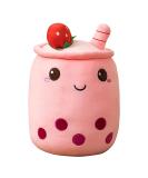 Domeilleur BoBa Plushie Bubble Tea Plushi Doll Plush Soft Pillow Stuffed Toy Milk Tea Cup Shaped Hugging Cushion Gift for Girlfriend Adult Skin-friendly Comfortable Cushion Cuddle 24cm Red 2 Round Eyes - Buy Online on SooperMarket.com