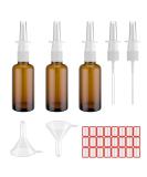 3 Pcs Nasal Spray Bottle Empty 30ML/1oz Amber Glass Nasal Sprayer Refillable Nose Sinus Small Spray Bottle With Labels Funnels Press Spray Head Travel Reusable Saline Perfume Fine Mist Atomizers - Buy Online on SooperMarket.com