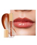 Oulac lip gloss shiny - liquid lipstick 3D gloss finish moisture lip gloss transparent glitter with rosendamascena flower extract lip care for dry lips 4.5ml apricot (C02) - Buy Online on SooperMarket.com