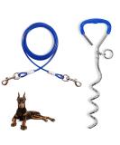 JETOP Heavy Duty Dog Stake & 10 ft Dog Chains Steel Spiral Ground Dog Spike for Outdoor Yard and Camping Dog Camping Accessories for Puppy Pet and Medium Dogs (176 lbs of pull) (Blue) - Buy Online on SooperMarket.com