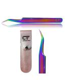 Rainbow Stainless Steel CT Eyelash Tweezers for Extensions - Straight & Curved Individual Russian Volume Isolation Set - Buy Online on SooperMarket.com