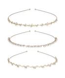 Fantesi 3 -pack bride strap light gold wedding hair band art pearle rhinestone hair crown crystal pearl bride tiara hair bands elegant accessories - Buy Online on SooperMarket.com