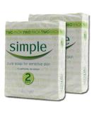Simple Pure Soap for Sensitive Skin Twin Pack 125 Gram / 4.4 Ounce Bars (Pack of 2) 4 Bars Total - Buy Online on SooperMarket.com