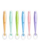 Pandaear 6 pieces Feeding spoon children spoon set Set multi-colored Silicone Synx Breight Breight BPA free cutlery tablespoon for baby toddler infant baby spoon - Buy Online on SooperMarket.com