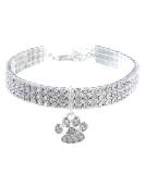 RayMinsino Pet Collar with Diamonds Adjustable Crystal Diamond Elastic Heart Claw Pendant Wedding Cat and Dog Small Pet Necklace Jewellery S White - Buy Online on SooperMarket.com