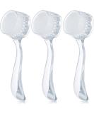3-Piece Acrylic Handled Face Brush Set for Gentle Exfoliation and Makeup Removal - Buy Online on SooperMarket.com