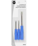 Dritz Screwdriver Set - 2 Flat, 1 Phillips Head, Assorted Sizes - Blue - Buy Online on SooperMarket.com