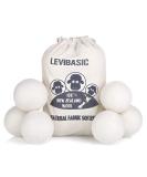 Wool Dryer Balls 6 Pack XL - 100% Organic New Zealand Wool Core - Chemical Free Fabric Softener Alternative by LEVIBASIC - Buy Online on SooperMarket.com