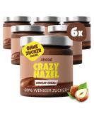 Ahead Crazy Hazel |6 x 200g hazelnut cream without added sugar |Super delicious chocolate spread with 80% less sugar* |Without palm oil gluten -free & vegetarian |Low-sugar spread chocolate cream chocolate-hazelnut 1.2 kg (1 Pack) - Buy Online on SooperMarket.com