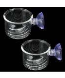 Senzeal 2PCS Large Glass Feeding Cone Cup Plant Cup Brine Shrimp Live Red Worm Fish Feeder for Aquariums with Seam - Buy Online on SooperMarket.com