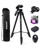 Endurax 60'' Camera Tripod Camera Stand for Canon Rebel Eos Nikon DSLR, Travel Tripods for Phone Tablet with Remote With Quick Release Plate Black - Buy Online on SooperMarket.com