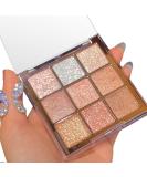 Glitter Eyeshadow Palette Shimmer Eye Shadow Pallets for Women 9 Colour Glitter Eye Make-Up Palettes Gold White Pink Highly Pigmented Eye Shadow Palette for Girls Make Up Glitter 01 - Buy Online on SooperMarket.com